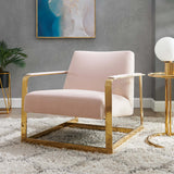 27 Inch Performance Velvet Accent Chair with Coated Steel Frame