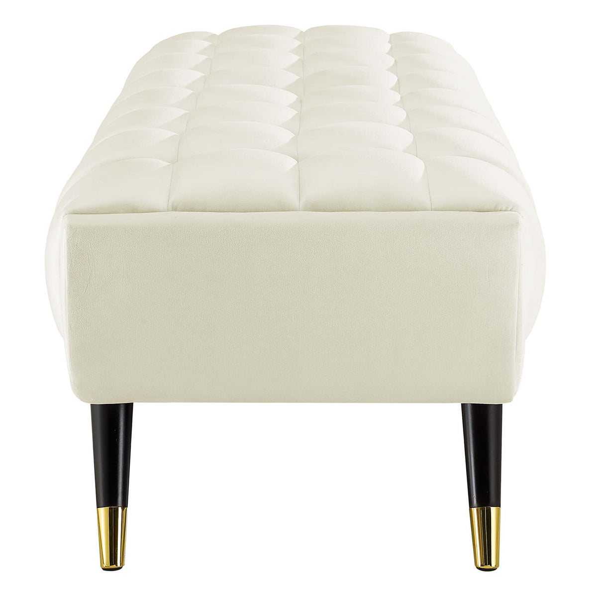 60 Inch Adept Performance Velvet Accent Bench with Gold Metal Caps
