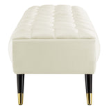60 Inch Adept Performance Velvet Accent Bench with Gold Metal Caps