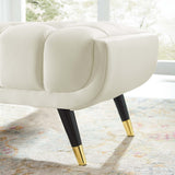 60 Inch Adept Performance Velvet Accent Bench with Gold Metal Caps