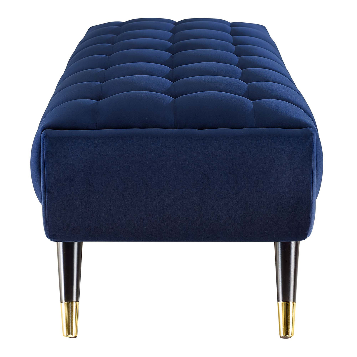 60 Inch Adept Performance Velvet Accent Bench with Gold Metal Caps
