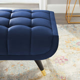 60 Inch Adept Performance Velvet Accent Bench with Gold Metal Caps