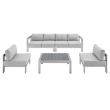 5-Piece Aluminum Outdoor Sectional Sofa Set with Sunbrella Fabric, Weather-Resistant