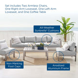 5-Piece Aluminum Outdoor Sectional Sofa Set with Sunbrella Fabric, Weather-Resistant