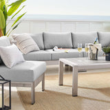 5-Piece Aluminum Outdoor Sectional Sofa Set with Sunbrella Fabric, Weather-Resistant