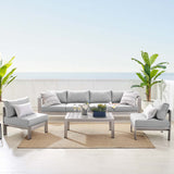 5-Piece Aluminum Outdoor Sectional Sofa Set with Sunbrella Fabric, Weather-Resistant