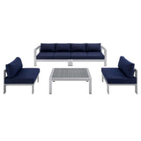 5-Piece Aluminum Outdoor Sectional Sofa Set with Sunbrella Fabric, Weather-Resistant