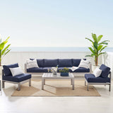 5-Piece Aluminum Outdoor Sectional Sofa Set with Sunbrella Fabric, Weather-Resistant