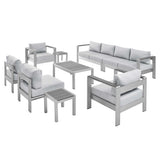 9-Piece Aluminum Outdoor Sectional Modular Sofa Set with Sunbrella Fabric