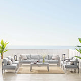 9-Piece Aluminum Outdoor Sectional Modular Sofa Set with Sunbrella Fabric