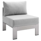 9-Piece Aluminum Outdoor Sectional Modular Sofa Set with Sunbrella Fabric