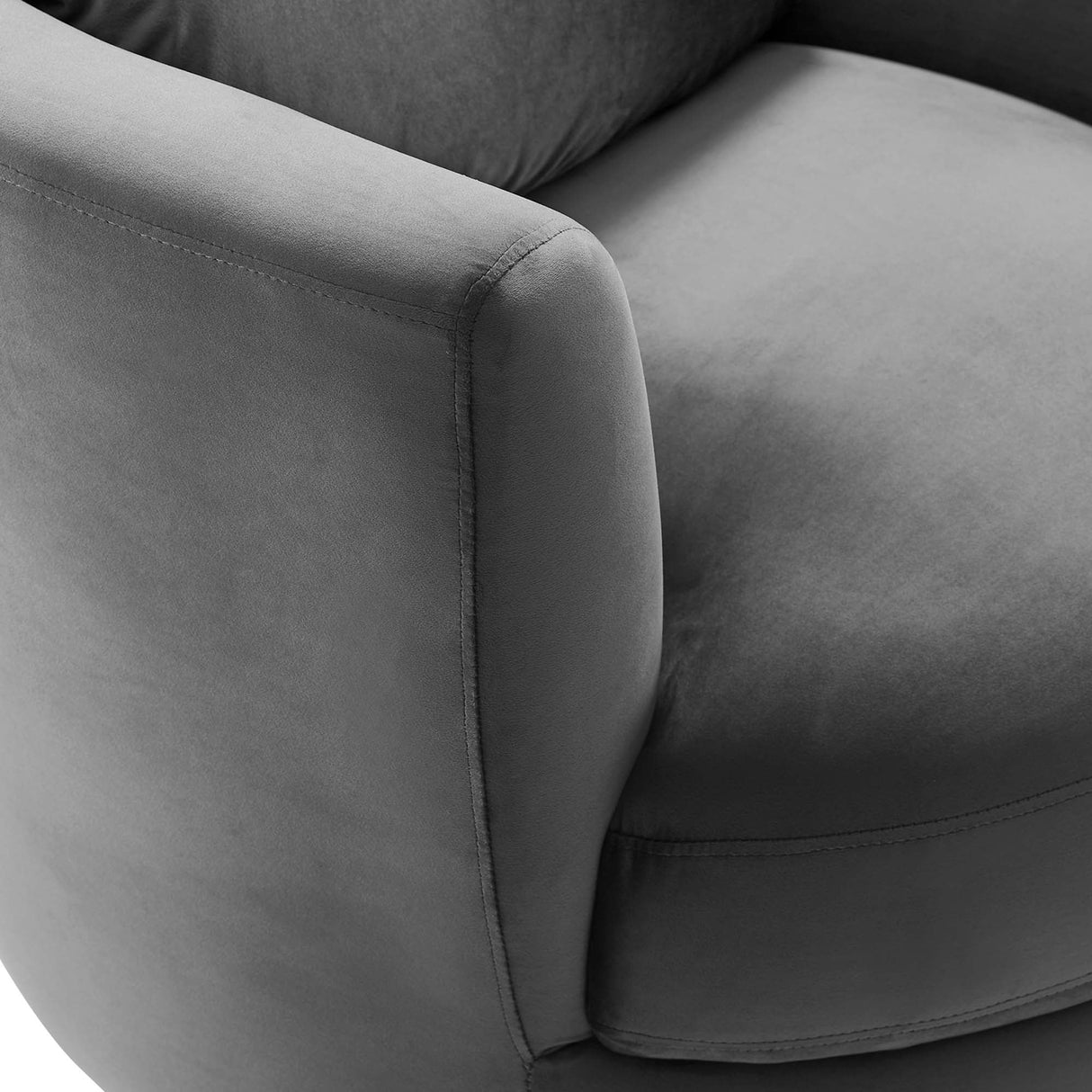 36 Inch Performance Velvet Swivel Barrel Armchair