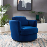 36 Inch Performance Velvet Swivel Barrel Armchair