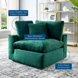 Down Filled Overstuffed Performance Velvet Corner Chair - 40 Inch