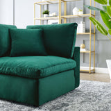 Down Filled Overstuffed Performance Velvet Corner Chair - 40 Inch