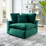Down Filled Overstuffed Performance Velvet Corner Chair - 40 Inch