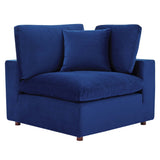 Down Filled Overstuffed Performance Velvet Corner Chair - 40 Inch