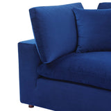 Down Filled Overstuffed Performance Velvet Corner Chair - 40 Inch