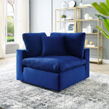 Down Filled Overstuffed Performance Velvet Corner Chair - 40 Inch
