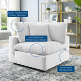 Down Filled Overstuffed Performance Velvet Corner Chair - 40 Inch