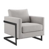 34 Inch Fabric Upholstered Sled Base Accent Chair