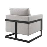 34 Inch Fabric Upholstered Sled Base Accent Chair