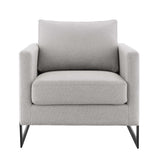 34 Inch Fabric Upholstered Sled Base Accent Chair