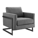 34 Inch Fabric Upholstered Sled Base Accent Chair