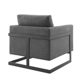 34 Inch Fabric Upholstered Sled Base Accent Chair