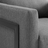 34 Inch Fabric Upholstered Sled Base Accent Chair
