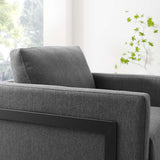 34 Inch Fabric Upholstered Sled Base Accent Chair