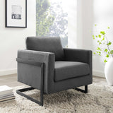 34 Inch Fabric Upholstered Sled Base Accent Chair