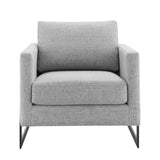 34 Inch Fabric Upholstered Sled Base Accent Chair