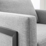 34 Inch Fabric Upholstered Sled Base Accent Chair