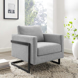34 Inch Fabric Upholstered Sled Base Accent Chair