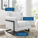 34 Inch Fabric Upholstered Sled Base Accent Chair