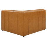 Vegan Leather Right-Arm Chair in Tan - 44 Inch