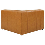 Vegan Leather Left-Arm Chair in Tan - 44 Inch