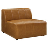 Channel Tufted Vegan Leather Armless Sectional Chair – 36 Inch