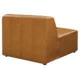 Channel Tufted Vegan Leather Armless Sectional Chair – 36 Inch