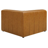 Vegan Leather Corner Chair in Tan - 42 Inch