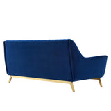 Vintage Modern Channel Tufted Performance Velvet Sofa