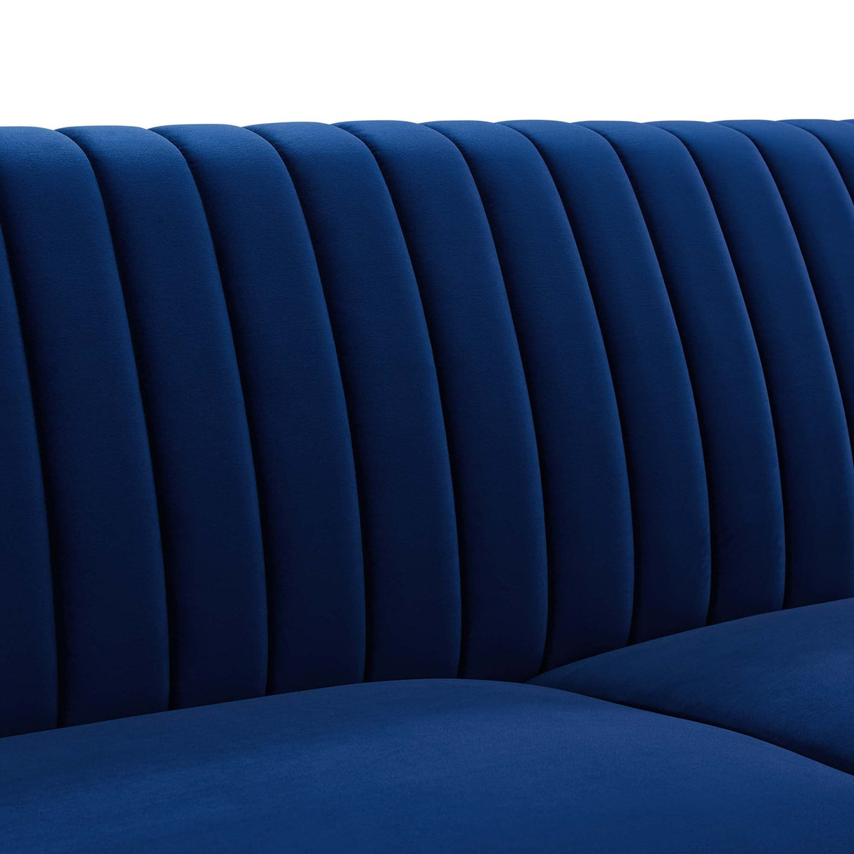 Vintage Modern Channel Tufted Performance Velvet Sofa