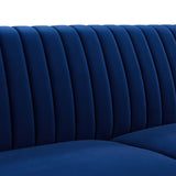 Vintage Modern Channel Tufted Performance Velvet Sofa