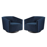 32 Inch Performance Velvet Swivel Chair Set of 2
