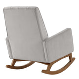 28 Inch Channel Tufted Performance Velvet Rocking Chair in Light Gray