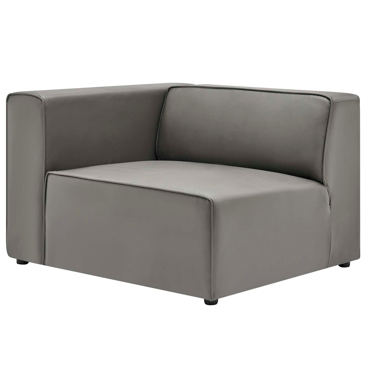 Vegan Leather Left-Arm Sectional Sofa Chair 44 Inch