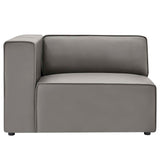 Vegan Leather Left-Arm Sectional Sofa Chair 44 Inch