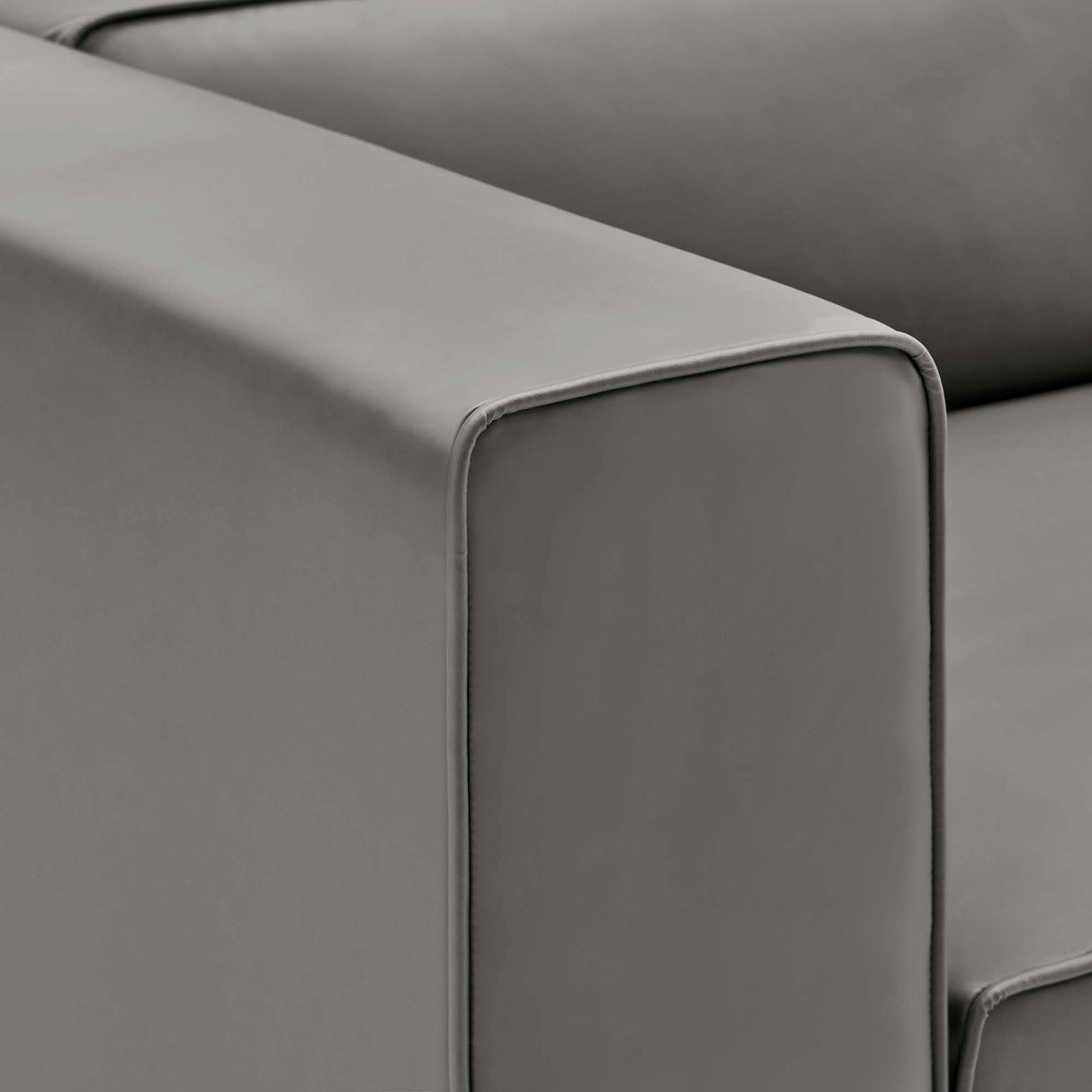 Vegan Leather Left-Arm Sectional Sofa Chair 44 Inch