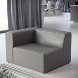 Vegan Leather Left-Arm Sectional Sofa Chair 44 Inch